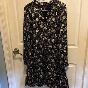 Vince Camuto Black Floral Dress